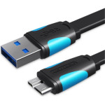 Vention Flat Usb 3.0 A Male To Micro B Male Cable 0.25M Black - (VAS-A12-B025)