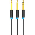 Vention Trs 6.5mm Male To 2*6.5mm Male Audio Cable 5M Black - (BATBJ)