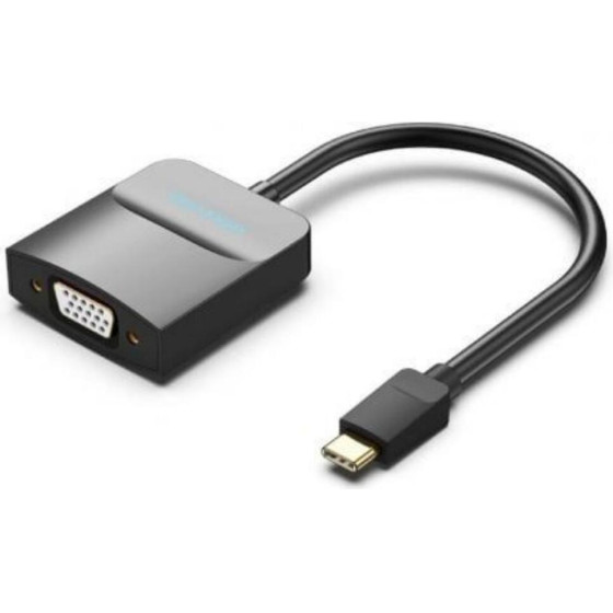 Vention Type-C To Vga Adapter 0.15M Black Abs Type - (TDDBB)