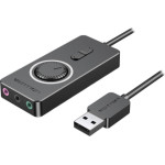 Vention Usb 2.0 External Stereo Sound Adapter With Volume Control 1M Black Abs Type - (CDRBF)