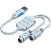 Vention USB2.0 To Dual PS/2 Adapter Cable 0.3M Blue - (VAS-C03-S)