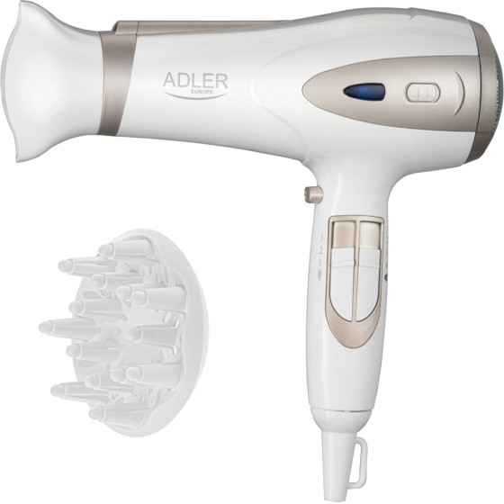 Adler Hair DRYER, White And Champagne - (Ad 2248wc)