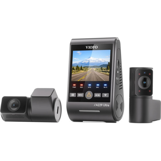 Viofo Dash Cam A229 Ultra 3 Channel - 4K, HDR, Dual Sony Starvis 2 8MP, GPS, Bluetooth - (VIOFO-A229-ULTRA-3CH)