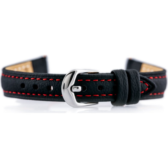 Bisset BS-158 Leather Watch Strap - 12mm (red) - (BS-158 12/10 red)