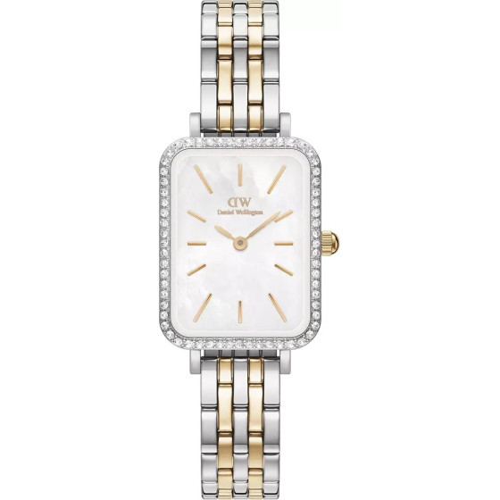 Daniel Wellington Women's Watch Quadro Lumine Bezel 5-Link Two-Tone + Box (zw519g) - (DW00100671)