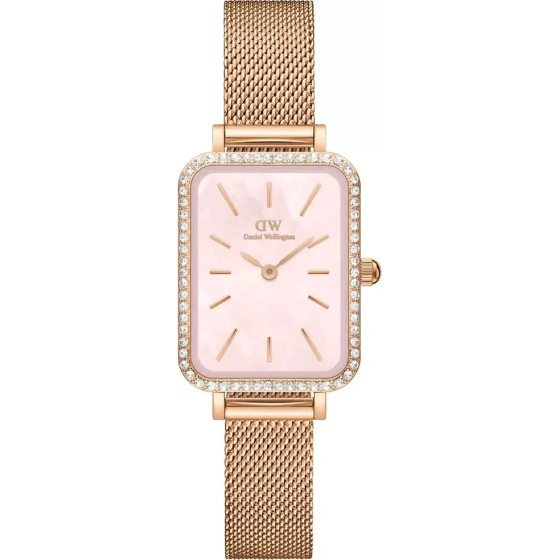 Daniel Wellington Women's Watch Quadro Lumine Bezel Melrose Pink + Box (zw519j) - (DW00100669)