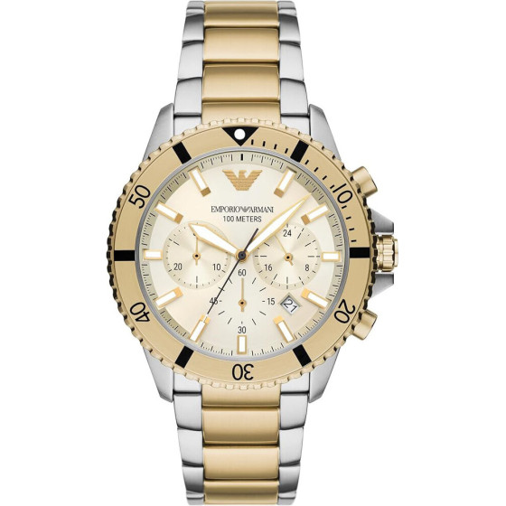 Emporio Armani MEN'S Watch Two-Tone Chronograph + Box - (AR11606)