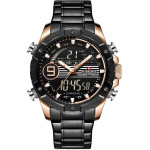 Naviforce MEN'S Watch - NF9146S (zn089c) - black/Rosegold + Box - (NF9146S RGRGB)