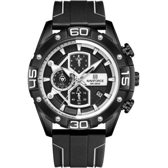 Naviforce MEN'S Watch NF8018T - Chronograph (zn123a) + Box - (NF8018T BBW)