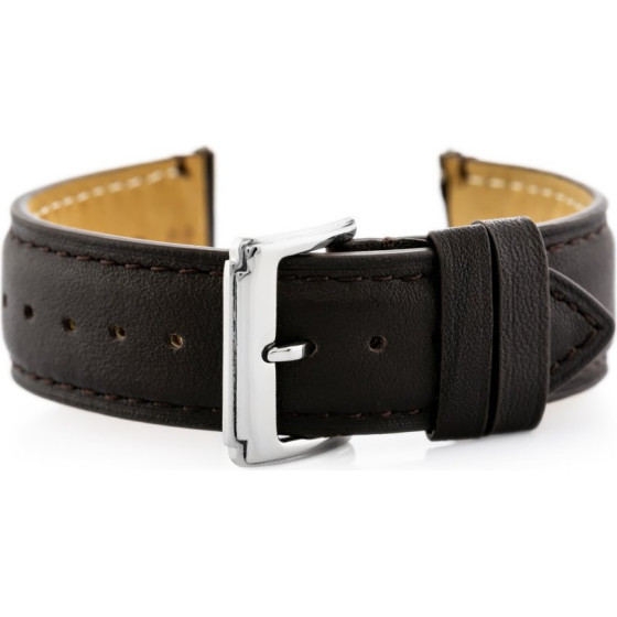 Pacific Dark Brown Leather Watch Strap - 20mm - (W89)