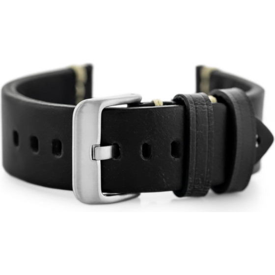 Pacific Leather Watch Strap - Black - 24mm - (W32)