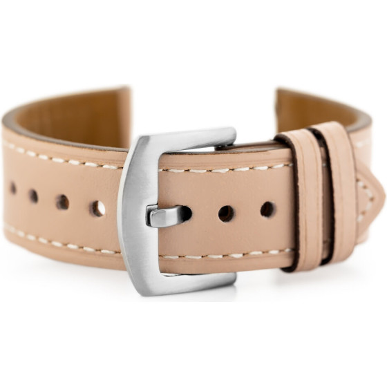 Pacific Leather Watch Strap - black/Black 20mm - (W81)