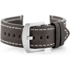 Pacific Leather Watch Strap - black/Black 22mm - (W72)