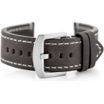 Pacific Leather Watch Strap - black/Black 22mm - (W72)
