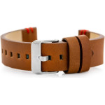 Pacific Leather Watch Strap - black/Red - 22mm - (W110)