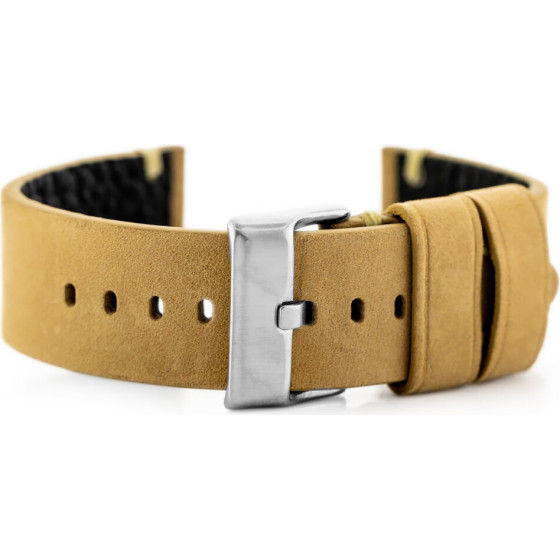 Pacific Leather Watch Strap - black/red. 22mm - (W93)