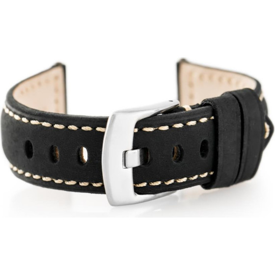 Pacific Leather Watch Strap - Dark Brown 24mm - (W29)