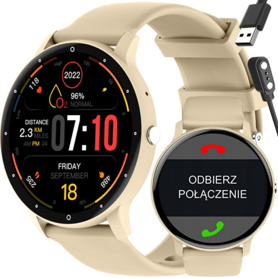 Rubicon Smartwatch Unisex - Bluetooth CALL, Google Fit Training (sr058d) - (RNCF16)