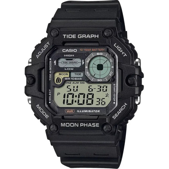 Casio Digital Moonphase Men's Watch WS-1700H-1AV + Box - (WS-1700H-1A)