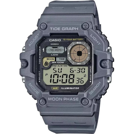 Casio Digital Moonphase Men's Watch WS-1700H-8AV + Box - (WS-1700H-8A)