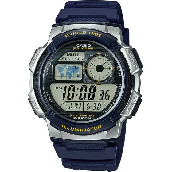Casio MEN'S Watch AE-1000W 2AV (zd073e) - World Time + Box - (AE-1000W 2AVDF)