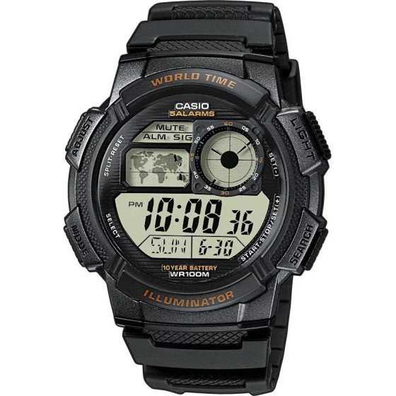 Casio MEN'S Watch AE-1000W-1AV - World Time + Box - (AE-1000W 1AVDF)