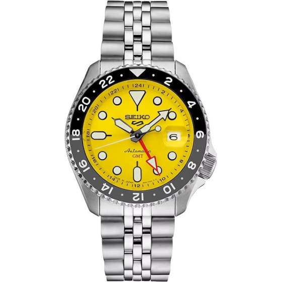 SEIKO Men's watch 5 Sports Gmt Automat WR100 + Box - (SSK017K1)