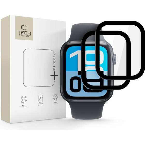 Tech-Protect Szklo Hybrydowe Glass FLEX+ 2-Pack Apple Watch 4 / 5 / 6 / Se 1 / 2 / 3 (44MM) BLACK