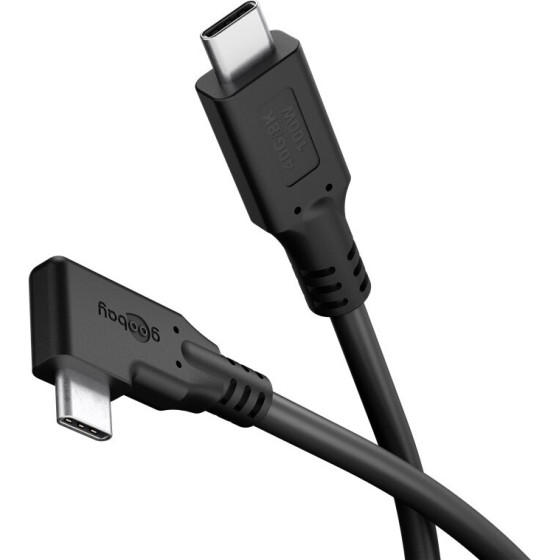 Goobay USB-C Cable 90�, USB4, 1 m, Black 1 m - (79430)