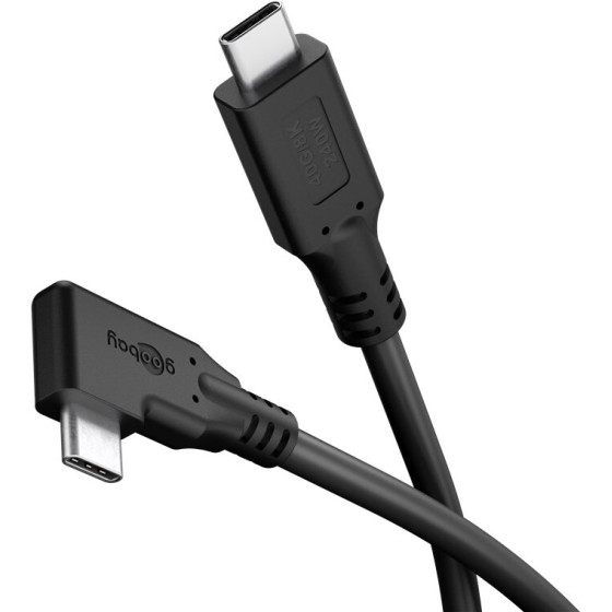 Goobay USB-C Cable 90�, USB4, 1 m, Black 1 m - (79432)