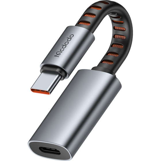 Mcdodo - Audio Adapter - Lightning to Type-C, 2A, 24W, 480Mbps, OTG, Support Fast Charge, Call Function, 0.1m - Gray - (CA-4870)