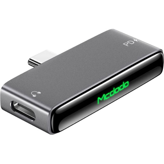 Mcdodo - Audio Adapter - Type-C to 2x Type-C, PD60W Fast charge, Hi-Res, DAC chip, Suport Call Function - Black - (CA-7670)