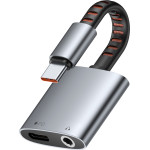 Mcdodo - Audio Adapter - USB-C to USB-C & DC 3.5mm, PD60W, Premium Sound Quality, Aluminum Alloy/Nylon, 0.1m - Gray - (CA-3120)