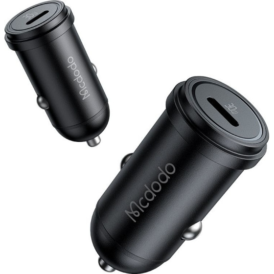 Mcdodo - Car Charger Obsidian Series - Type-C, PD30W, Smart IC, Mini Size, 1.2m - Black - (CC-7491)