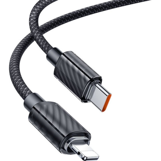 Mcdodo - Data Cable (CA-3660) - Type-C to Lightning, Transparent Design, 36W, 1.2m - Black