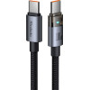 Mcdodo - Data Cable (CA-5580) - with Charging Light, USB-C to USB-C, Transparent Cable, 100W, 1.2m - Black