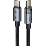 Mcdodo - Data Cable (CA-5580) - with Charging Light, USB-C to USB-C, Transparent Cable, 100W, 1.2m - Black