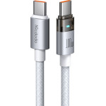 Mcdodo - Data Cable (CA-5582) - with Charging Light, USB-C to USB-C, Transparent Cable, 100W, 1.2m - White
