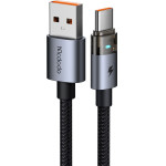 Mcdodo - Data Cable (CA-6890) - with Charging Light, USB-C to USB-A, Transparent Cable, 6A, 1.2m - Black