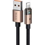 Mcdodo - Data Cable (CA-6911) - with Charging Light, USB-A to Lightning, Transparent Cable, 3A, 1.2m - Desert Gold