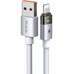 Mcdodo - Data Cable (CA-6912) - with Charging Light, USB-A to Lightning, Transparent Cable, 3A, 1.2m - White