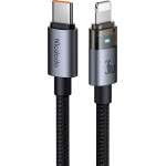 Mcdodo - Data Cable (CA-6940) - with Charging Light, USB-C to Lightning, Transparent Cable, 36W, 1.2m - Black