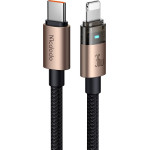 Mcdodo - Data Cable (CA-6941) - with Charging Light, USB-C to Lightning, Transparent Cable, 36W, 1.2m - Desert Gold