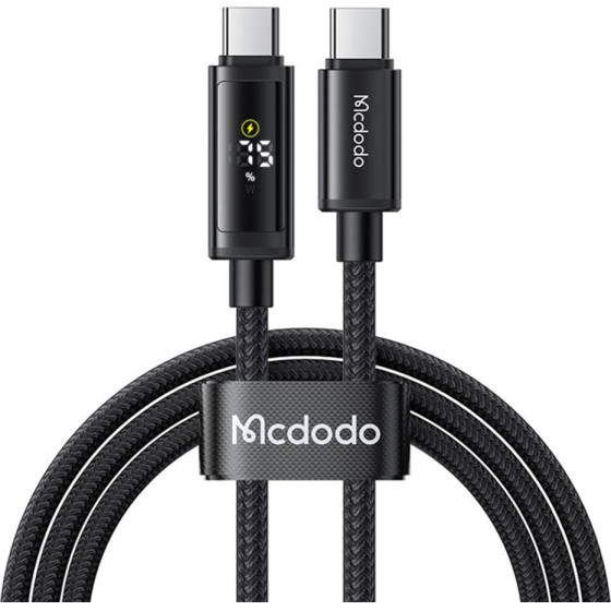 Mcdodo - Data Cable - USB-C to USB-C, Dual LED Display, 100W, Fast Charging, 1.2m - Black - (CA-8000)