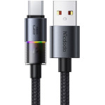 Mcdodo - Data Cable - with 7 Colorful Lights, USB-A to USB-C, 6A, 1.2m - Black - (CA-8180)