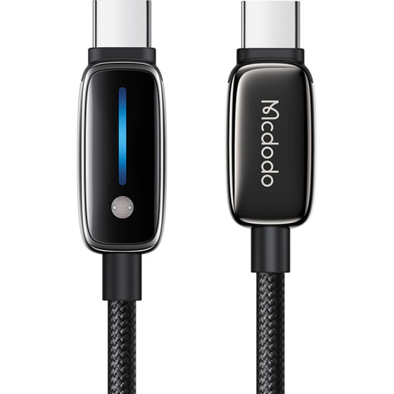 Mcdodo - Data Cable - with Auto Brightness Adjustment, USB-C to USB-C, 100W, 5A, 1.2m - Black - (CA-0100)