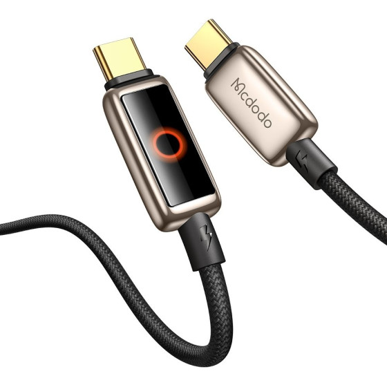 Mcdodo - Data Cable - with Breathing Light LED Display, USB-C to USB-C, Auto Power Off, 100W, 1.2m - Desert Gold - (CA-6681)