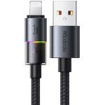 Mcdodo - Data Cable - with Colorful Lights, USB-A to Lightning, 3A, 1.2m - Black - (CA-8170)