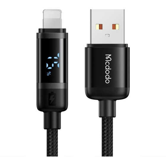 Mcdodo - Data Cable BAT Series - USB-A to Lightning, Digital Display, 1.2m - Black - (CA-5000)