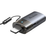 Mcdodo - OTG Adapter - USB to Lightning, with TF Card Reader, Fast Data Transfer, 480Mbps, LED, Lanyard - Black - (OT-7850)